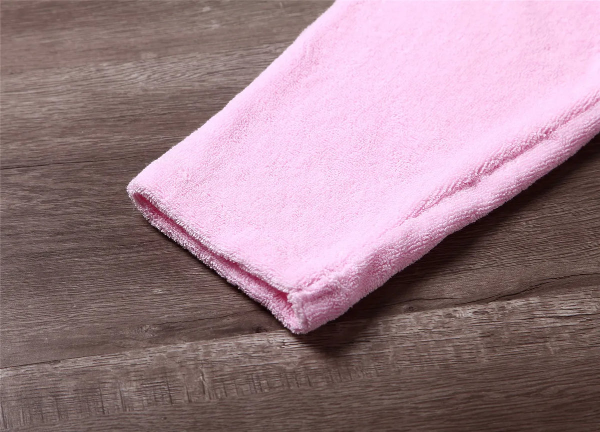 Kids Cotton Terry Bathrobe Sleepwear White Towel Nightgown Nightwear Loose Casual Hooded Robe Nightdress Child Home Clothes