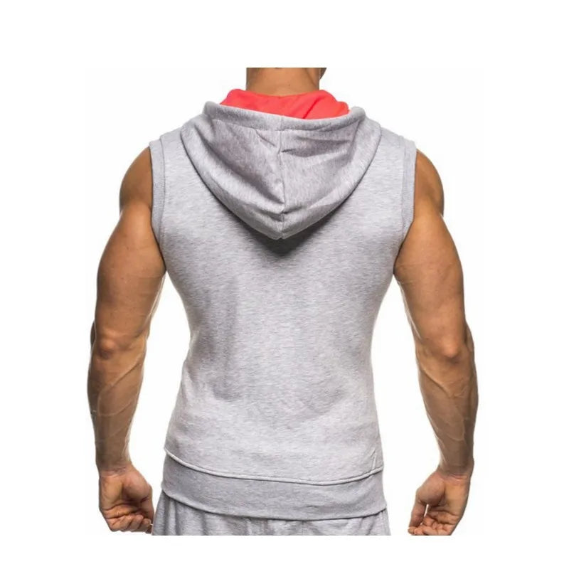 Mens Sleeveless Sweatshirt Hoodies New Clothing Hooded Tank Top Sporting Hooded for Mens Joggers Sportswear vest