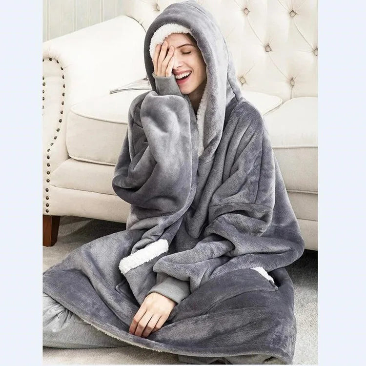 Women Winter Robe New Hooded Casual Female Bathrobe Flannel Women Home Clothing Warm Thicken Velvet Sleepwear Dressing Gowns