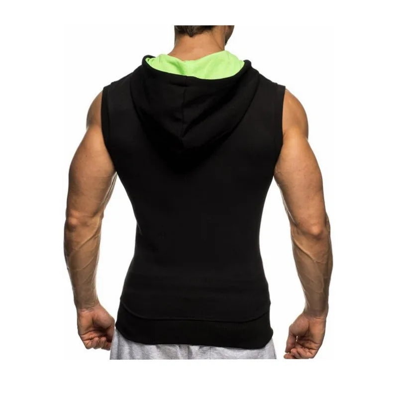 Mens Sleeveless Sweatshirt Hoodies New Clothing Hooded Tank Top Sporting Hooded for Mens Joggers Sportswear vest