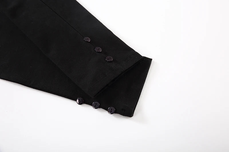 Children Clothes 2pcs Set Long Top and Pants Children Casual Set with Front Opening Cotton Kids Clothes Black Patches Sleeves