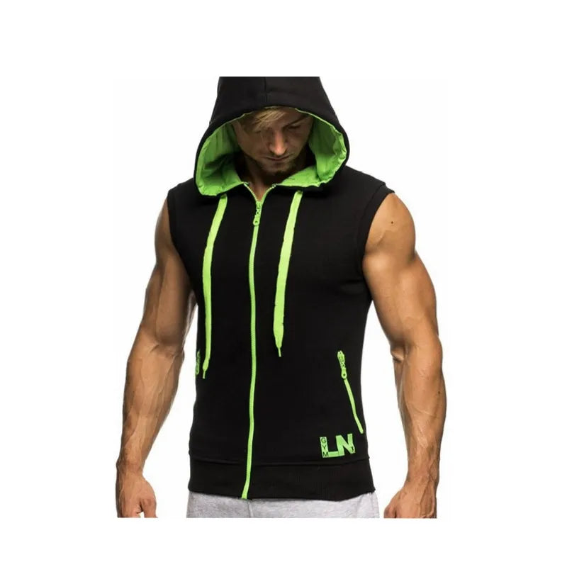 Mens Sleeveless Sweatshirt Hoodies New Clothing Hooded Tank Top Sporting Hooded for Mens Joggers Sportswear vest