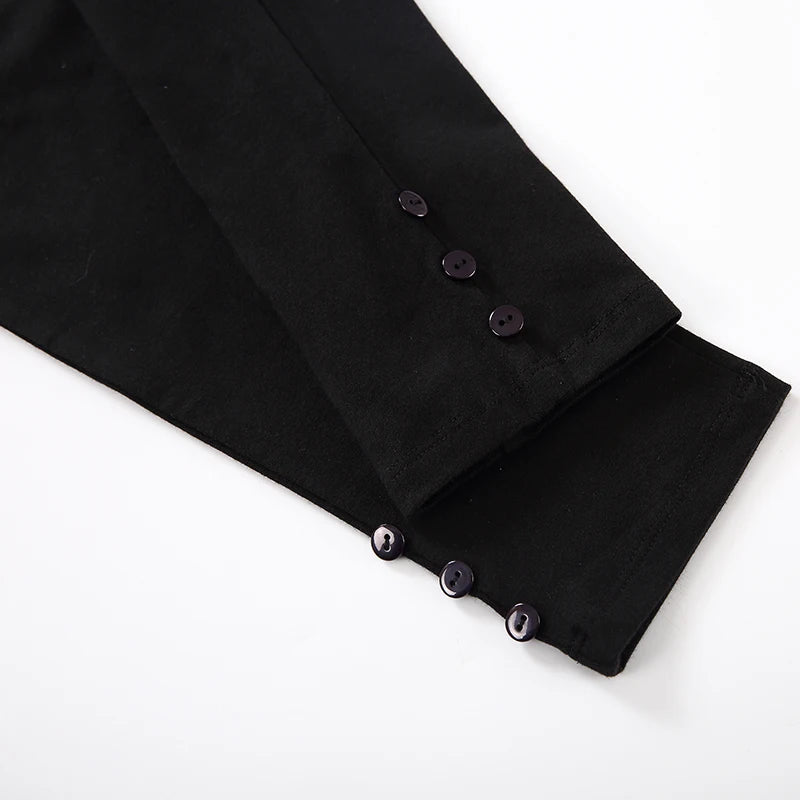 Children Clothes 2pcs Set Long Top and Pants Children Casual Set with Front Opening Cotton Kids Clothes Black Patches Sleeves