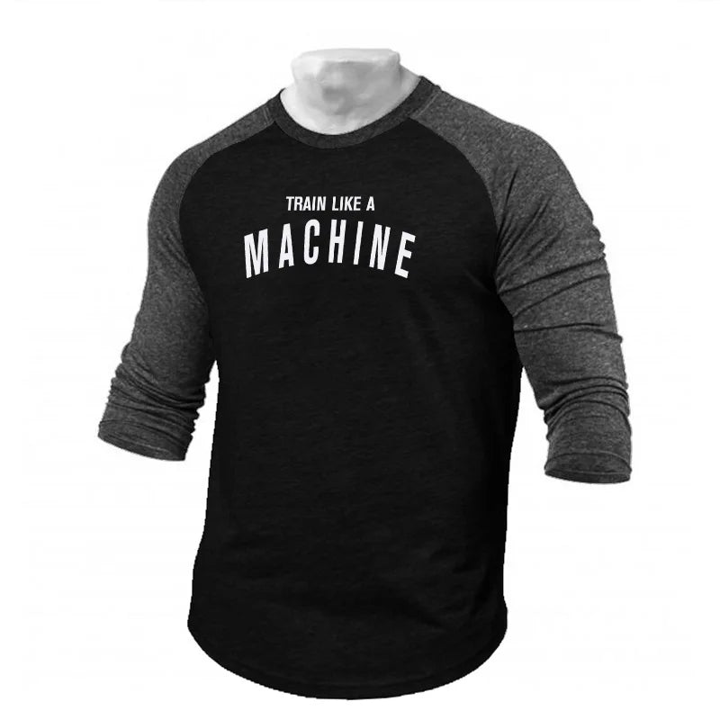 Mens Casual Brand Comfortable Sporting Clothing Print T-Shirt  Autumn Pullover O-Neck Fashion TShirts Slim Fit 3/4 Sleeve TShirt