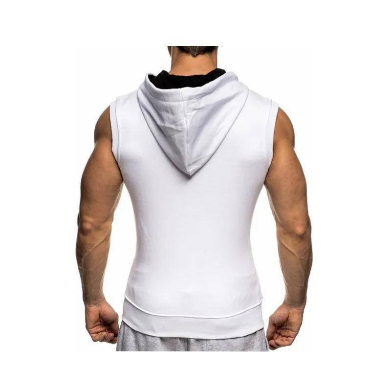 Mens Sleeveless Sweatshirt Hoodies New Clothing Hooded Tank Top Sporting Hooded for Mens Joggers Sportswear vest