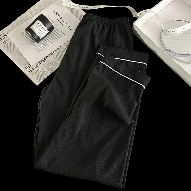 Men's Pajama Sets Casual Autumn Winter Sleepwear Long Sleeve Lapel Top Trousers Suit Male Home Wear Clothing Sleep Pijama Mujer