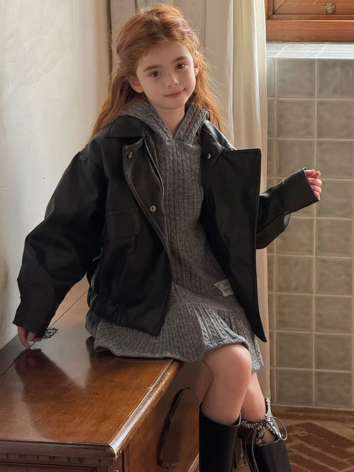 Children's Clothing 2026 Autumn New Girls' Knitted Casual Dress Children's Layered Inner Dress