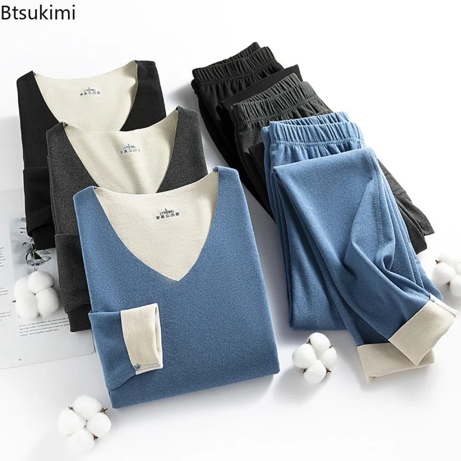 New Winter Clothing Men and Women Thermal Underwear Sets Comfortable Thermal Home Loungewear Pajamas Long Johns Two Pieces Sets