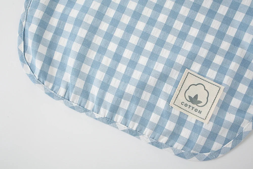 Summer baby Food Overalls Waterproof clothes bibs for boys girls Children's clothing No-Wash Apron  cotton plaid sleeveless bibs