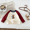 1-7 Age Children' Clothes Fashion New Style Kids Long Sleeve Tees Tops Loose Casual Baby Girl Boy Base Shirt Blouse Round Collar