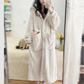New 2026 Autumn Winter Women's Facecloth Robes Coral Velvet Long Section Cute Sweet Home Wear Lazy Sleeper Robe Pajamas Female