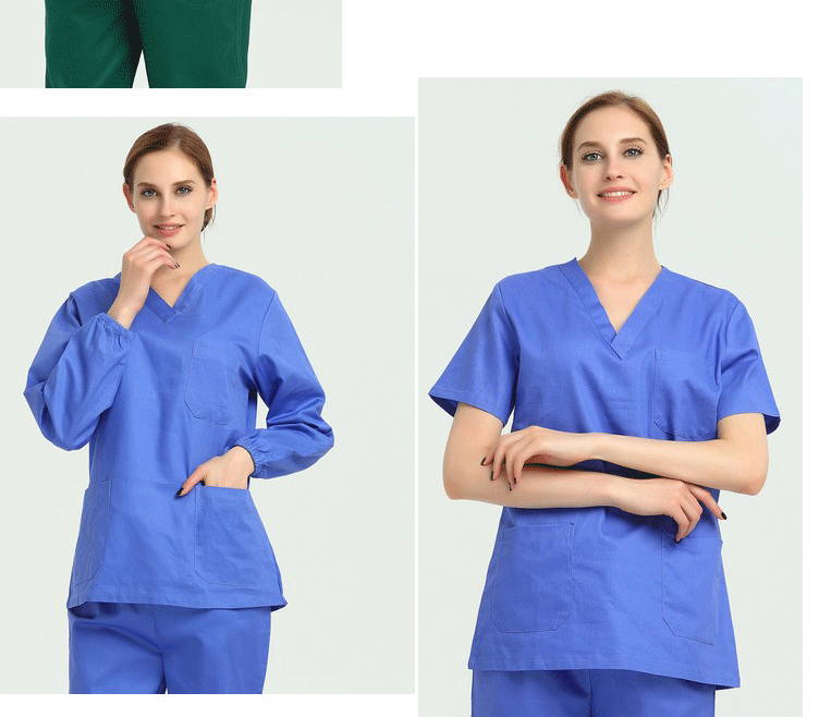 100% Cotton Scrubs Medical Uniforms Woman and Men Kombinezon Medyczny Gorros Clinicos De Mujer Bata Laboratorio Hombre Ropa Medi