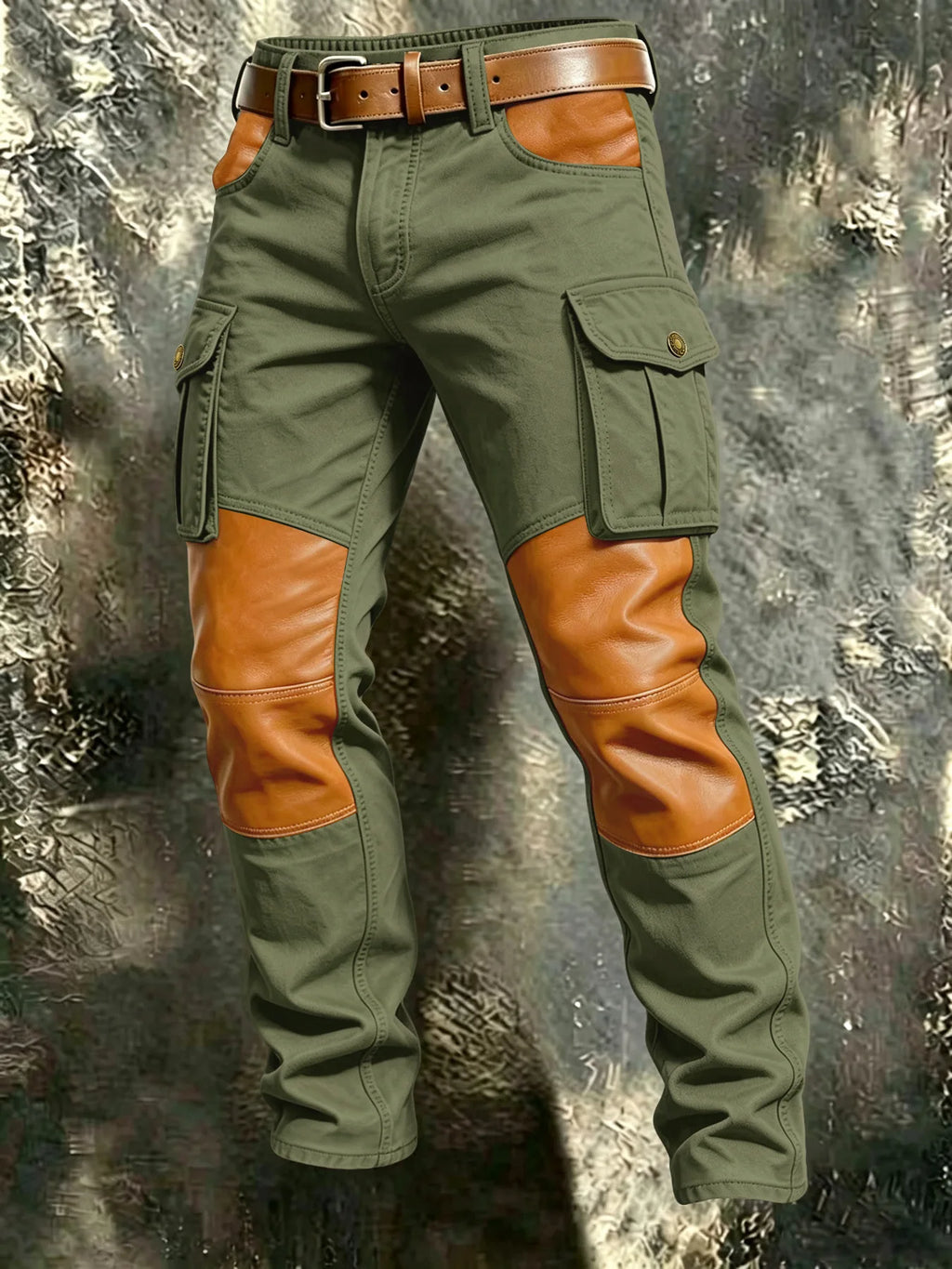 2026 Mens Clothing Spring Autumn Cargo Pants Man Cotton Casual Loose Trouser Belt Mid Waist Joggers Male Straight Baggy Pants