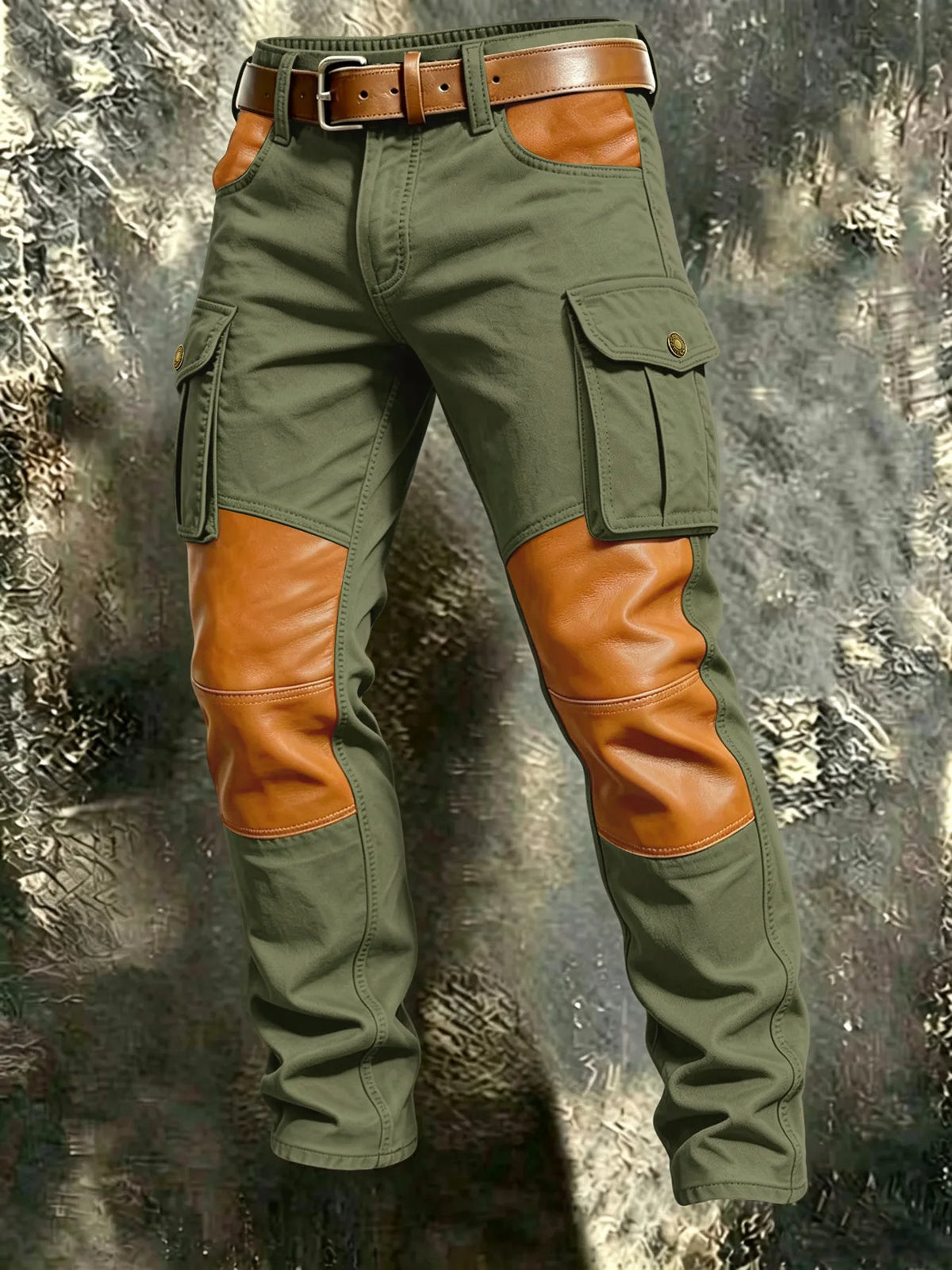 2026 Mens Clothing Spring Autumn Cargo Pants Man Cotton Casual Loose Trouser Belt Mid Waist Joggers Male Straight Baggy Pants