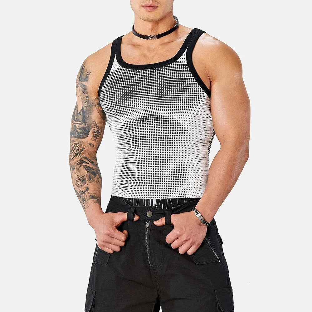Mens Muscle Print Sports Vest Summer Streetwear Fashion Youth Gym Fit Niche Slim Fit Retro Tank Top Men'S Clothing 2026 New