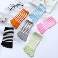 5 Pairs Children Kids Socks Thin Striped Cotton Five Finger for 4-12Y Boys Girls Casual Sports Breathable Five-toe Clothes Stuff
