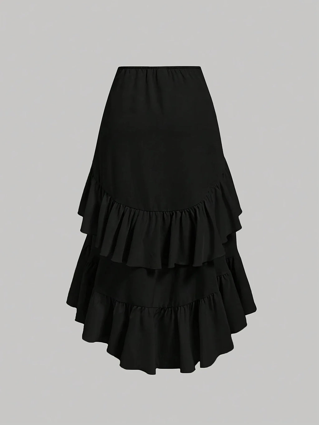 Women's Clothing 2025 Summer New High Waisted Patchwork Slimming Half Skirt with Ruffled Hem Hem