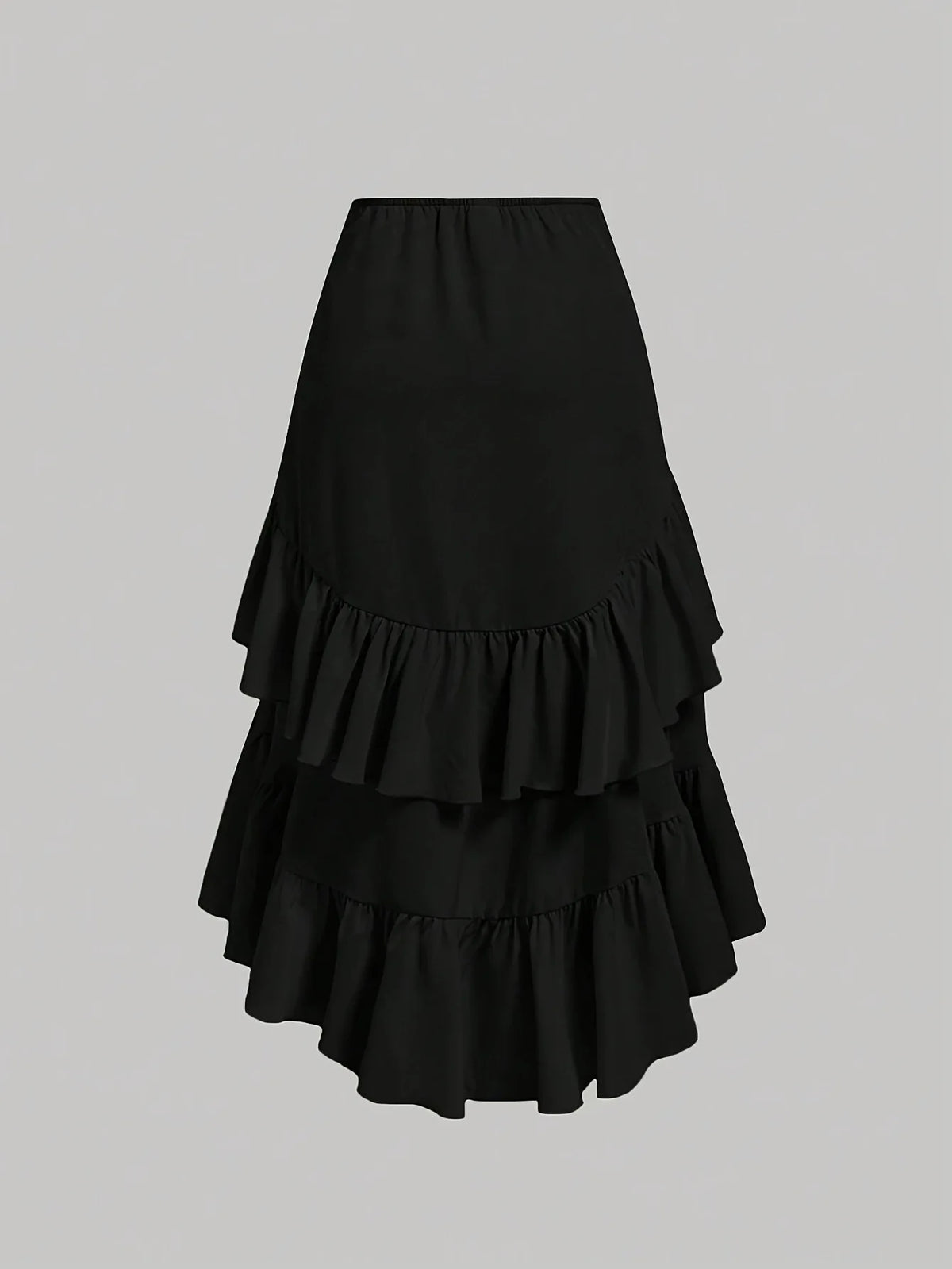 Women's Clothing 2025 Summer New High Waisted Patchwork Slimming Half Skirt with Ruffled Hem Hem