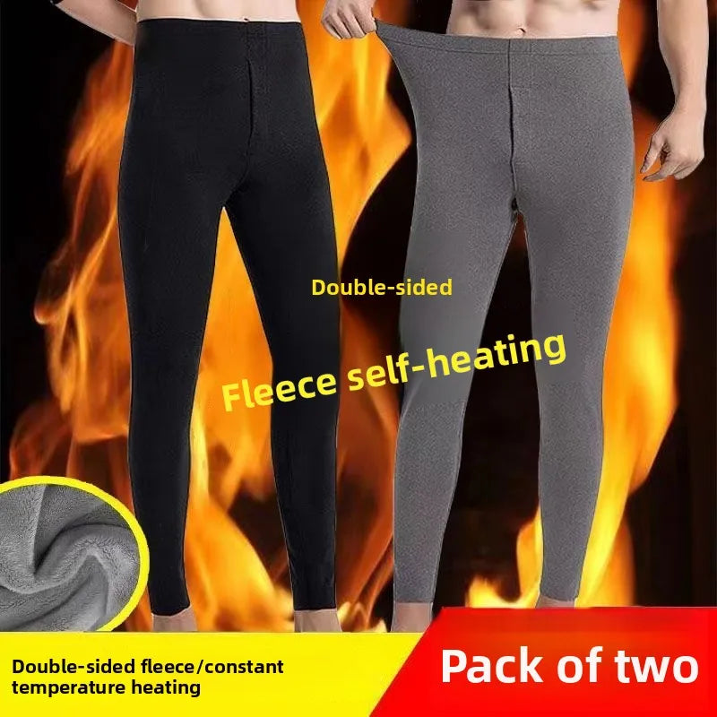 Men's Thermal High Waist Thickened Fleece Lined Winter Pants Comfortable Breathable Warm Bottoming Trousers Casual Style