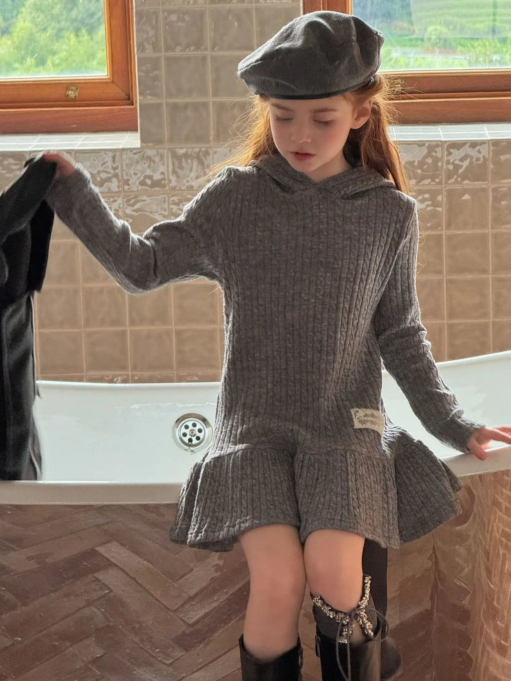 Children's Clothing 2026 Autumn New Girls' Knitted Casual Dress Children's Layered Inner Dress