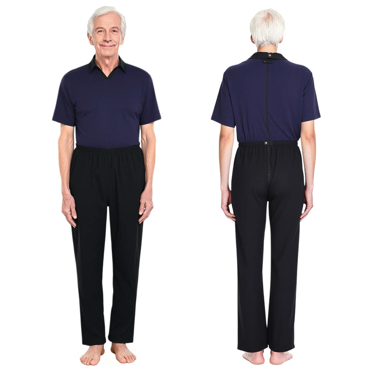 Adult Special Needs Adaptive Clothing Long Short Sleeve Zipper Anti-Strip Jumpsuit Sleepwear for Disabilities Alzheimer Patient