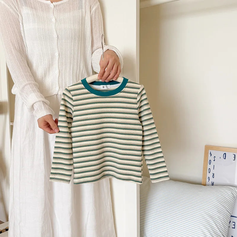 Children's Clothes Girls Tops Boys Clothing For Autumn Spring Striped Long Sleeve T-shirt