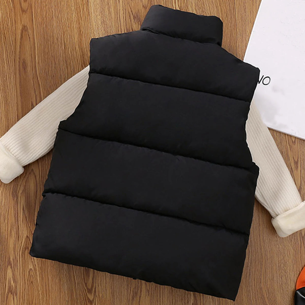 Children's Down Cotton Jacket,Girls Winter Vest,Warm Sleeveless Fleece Boys Waistcoat,Stand Collar Toddlers Quilted Coat