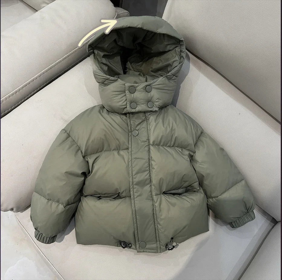 Childrens Cotton Jacket Autumn and Winter Fashion Warm and All-match Fashionable and Casual Hooded Cotton Jacket