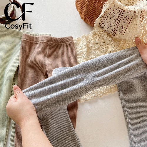 Autumn New Baby Ribbed Lace Leggings Girl Toddler Casual Cotton Trouser Boy Infant Solid Kintted Pants Kid Bottoming Pants