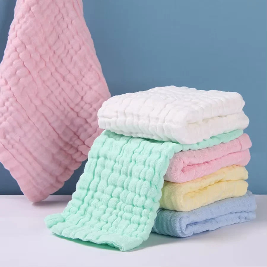 Muslin 6 Layers Cotton Soft Baby Towels Baby Face Towel Handkerchief Bathing Feeding Face Washcloth Wipe Burp Cloth Hand Towel