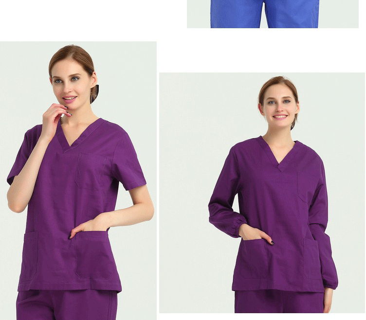 100% Cotton Scrubs Medical Uniforms Woman and Men Kombinezon Medyczny Gorros Clinicos De Mujer Bata Laboratorio Hombre Ropa Medi