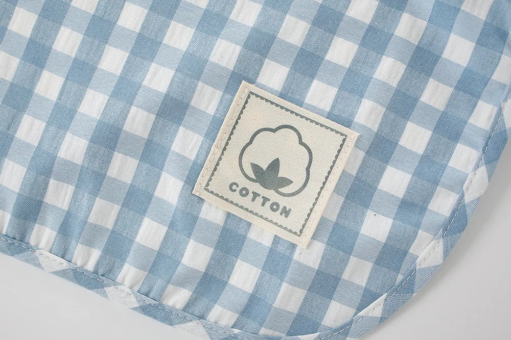 Summer baby Food Overalls Waterproof clothes bibs for boys girls Children's clothing No-Wash Apron  cotton plaid sleeveless bibs