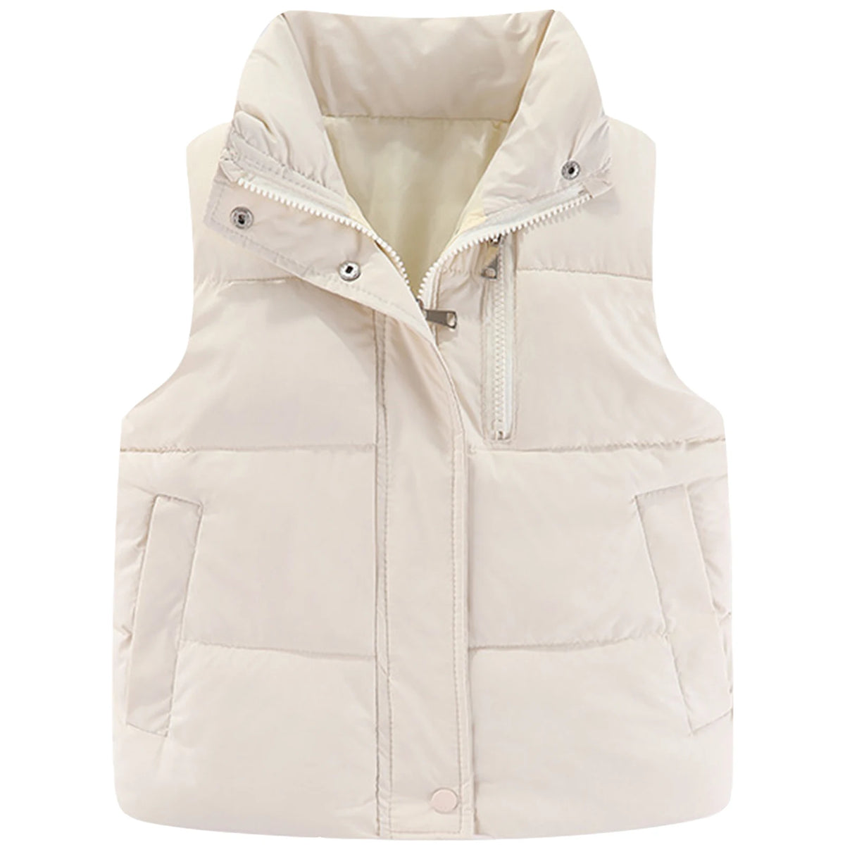 Children's Down Cotton Jacket,Girls Winter Vest,Warm Sleeveless Fleece Boys Waistcoat,Stand Collar Toddlers Quilted Coat