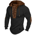 Muscle Men's Clothing. Solid Color Hoodie. New Style Men's T-shirt Top. Pleated Hood. Street Style Long-sleeved T-shirt. S-XXXL