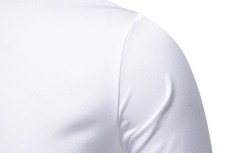 Mens Dress Shirts Vintage Personality Irregular Crop Long Sleeve Business Stand Collar Shirt Men Camisas Streetwear Blusas Tops