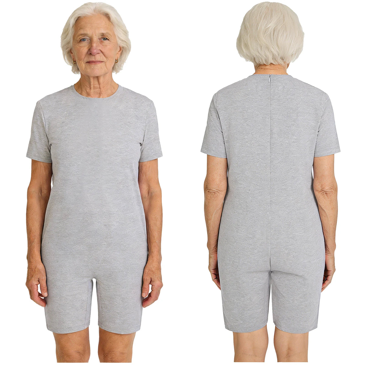 Men Women Elderly Alzheimer Autism Special Needs Adaptive Clothing Anti-Strip Back Zipper Bodysuit Homewear Sleepwear Daily Wear
