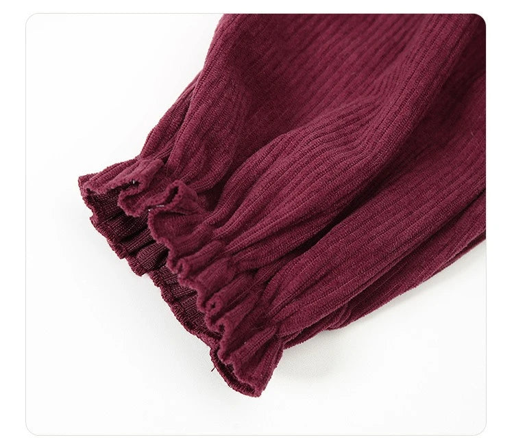 Children Clothing 2025 Autumn and Winter New Corduroy Long Sleeved Girls Baby Round Neck Lace Sleeves Cute Dress