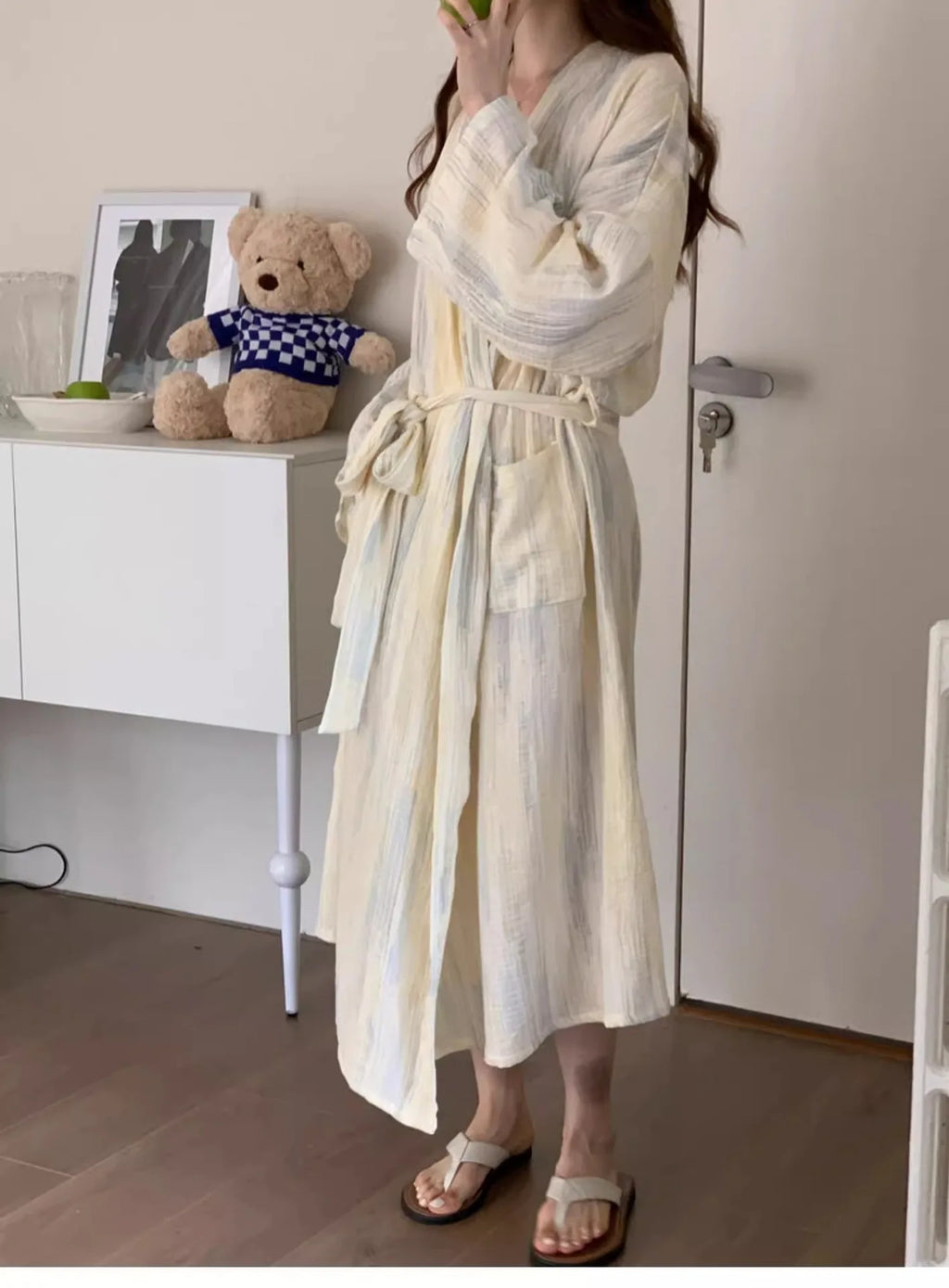 New Women Long Bathrobe Breathable Casual Wear Spring Autumn Loose Pajamas Girls Ladies Teen Casual LoungeWear Woman Nightdress