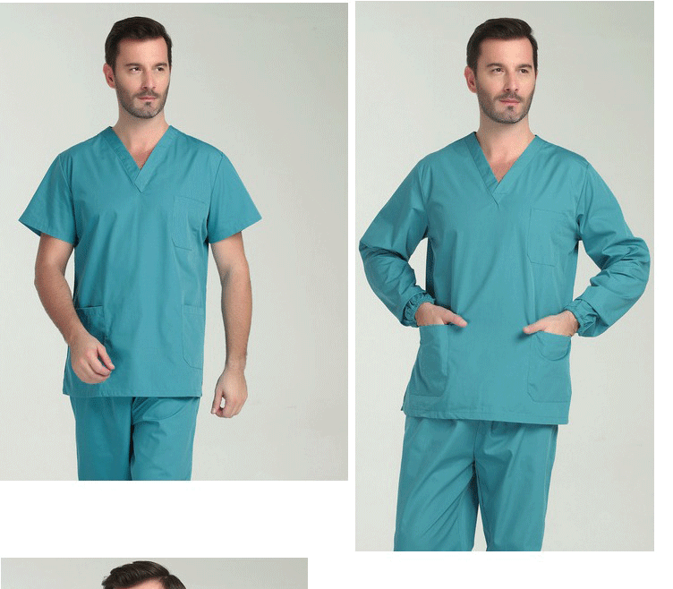 100% Cotton Scrubs Medical Uniforms Woman and Men Kombinezon Medyczny Gorros Clinicos De Mujer Bata Laboratorio Hombre Ropa Medi