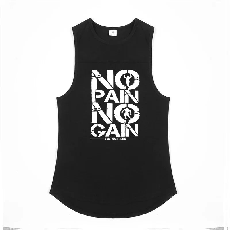 Mens Casual Training Muscle Clothing Gym Bodybuilding Fitness Tank Tops Summer Running Vests Cotton Breathable Sleeveless Shirts