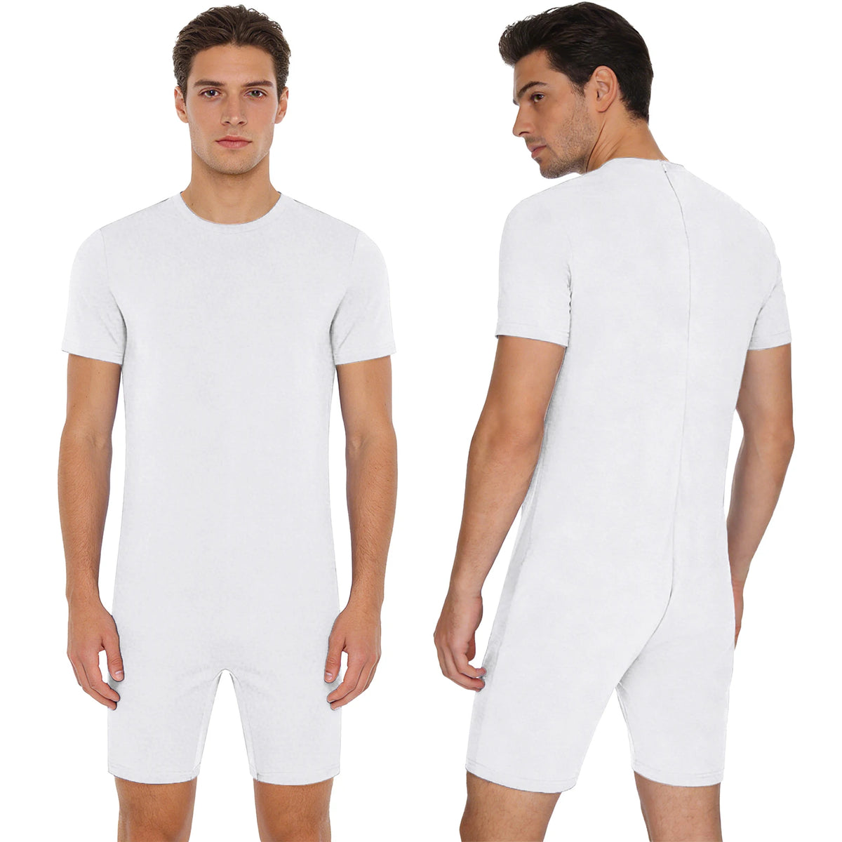 Men Women Elderly Alzheimer Autism Special Needs Adaptive Clothing Anti-Strip Back Zipper Bodysuit Homewear Sleepwear Daily Wear