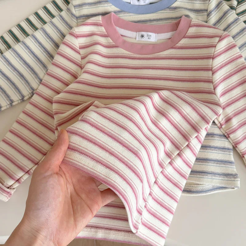 Children's Clothes Girls Tops Boys Clothing For Autumn Spring Striped Long Sleeve T-shirt