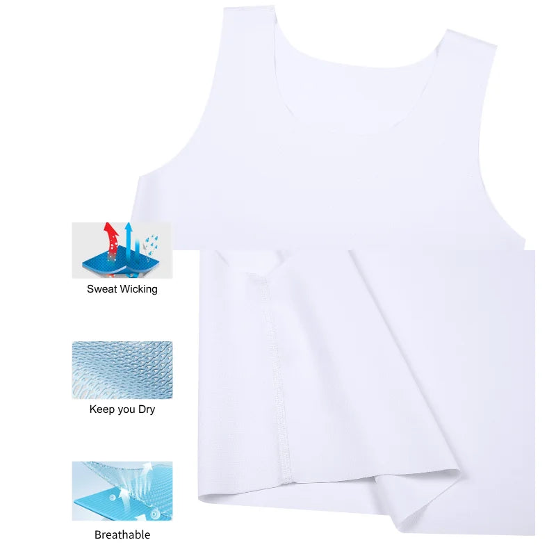 Men's Seamless Shaping Short Vest, Sleeveless Slim Fit Underwear, High Elasticity Breathable Comfortable Vest