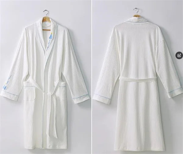 Pure Cotton Dressing Gown Women's Pajamas New Long Sleeve Autumn Winter Couple Robe Knit Sleepwear Woman Bathrobe Shower Robe