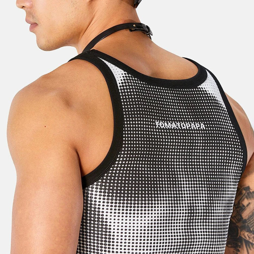Mens Muscle Print Sports Vest Summer Streetwear Fashion Youth Gym Fit Niche Slim Fit Retro Tank Top Men'S Clothing 2026 New