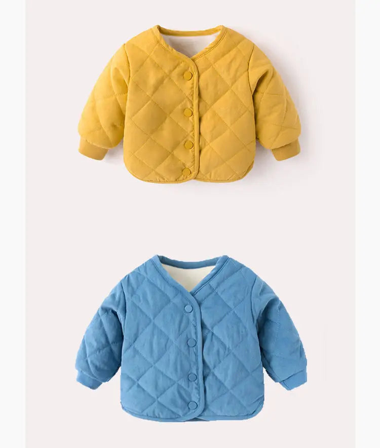 flocking cotton-padded clothes boy baby coat thickening cotton-padded jacket of the girls baby winter clothes the  2023 children