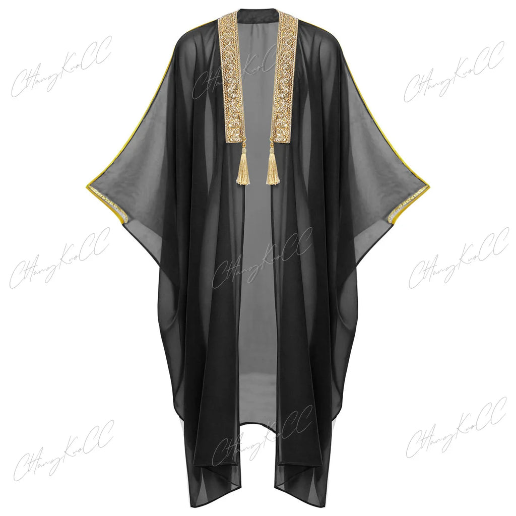 Mens Tops Muslim Middle Eastern Islamic Arabic Clothing Loose Striped Long Sleeve Full Length Halloween Cosplay Robe