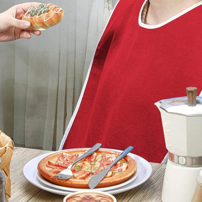 Adult Waterproof Adult Mealtime Bib Cloth Protector Clothes Bib Cook Protector Tool Aid Cook Dining Clothes Disability Aid Apron