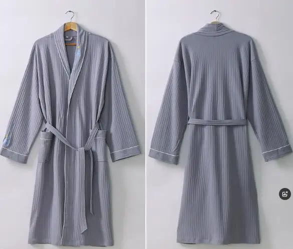 Pure Cotton Dressing Gown Women's Pajamas New Long Sleeve Autumn Winter Couple Robe Knit Sleepwear Woman Bathrobe Shower Robe