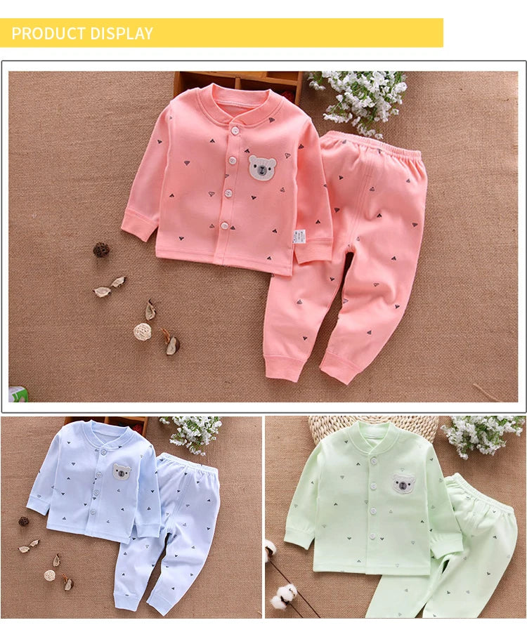 Baby Clothes Underwear R Kids Tops Pants Newborn Pajama Suit Home 100% Cotton Sets Boy Girls Warm Autumn Children's Clothing